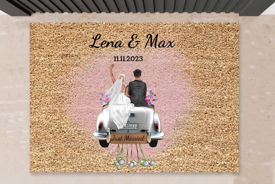 Just Married - Personalisierte Fußmatte zur Hochzeit