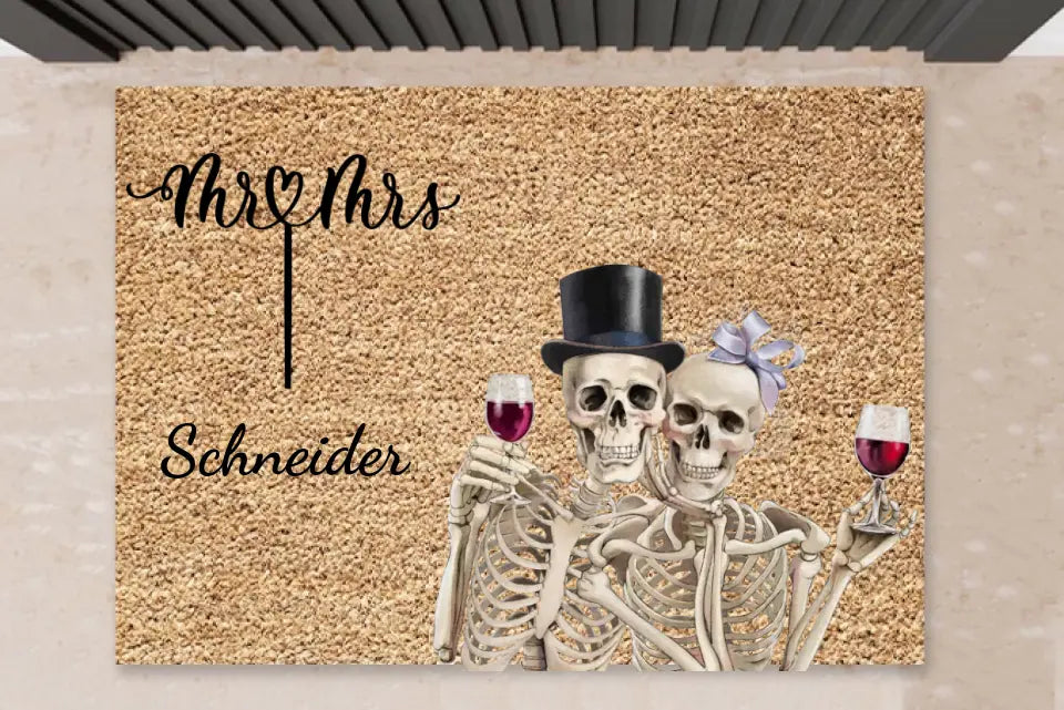 Personalisierte Fußmatte zur Hochzeit Mr&Mrs - Für Ehepaare, Braut & Bräutigam
