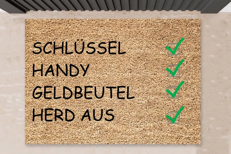 Fußmatte mit Design - "Check Liste"