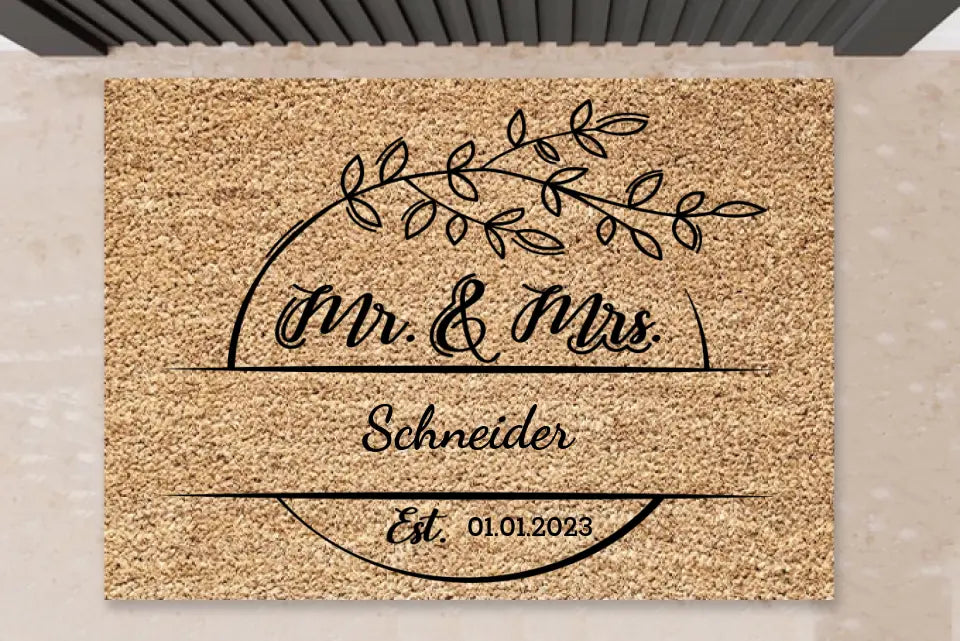 Rubinie - Personalisierte Fußmatte zur Hochzeit