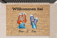 Thumbnail for Willkommen bei: Personalisierte Fußmatte Familie - 