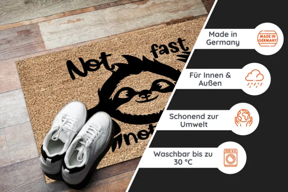 Fußmatte mit Spruch - "Not fast not Furious"
