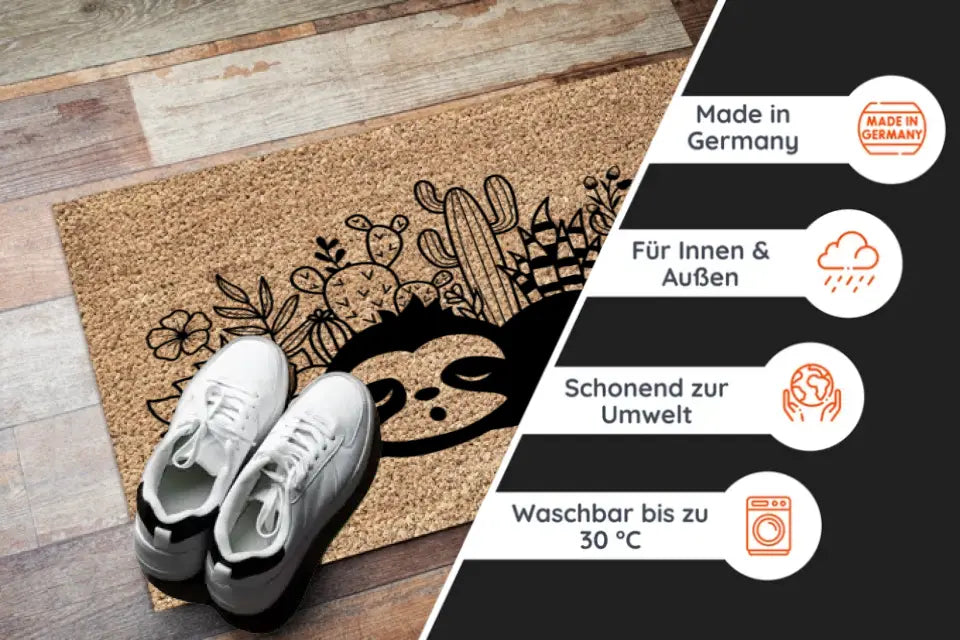 Fußmatte mit Design - "Schlafendes Faultier"