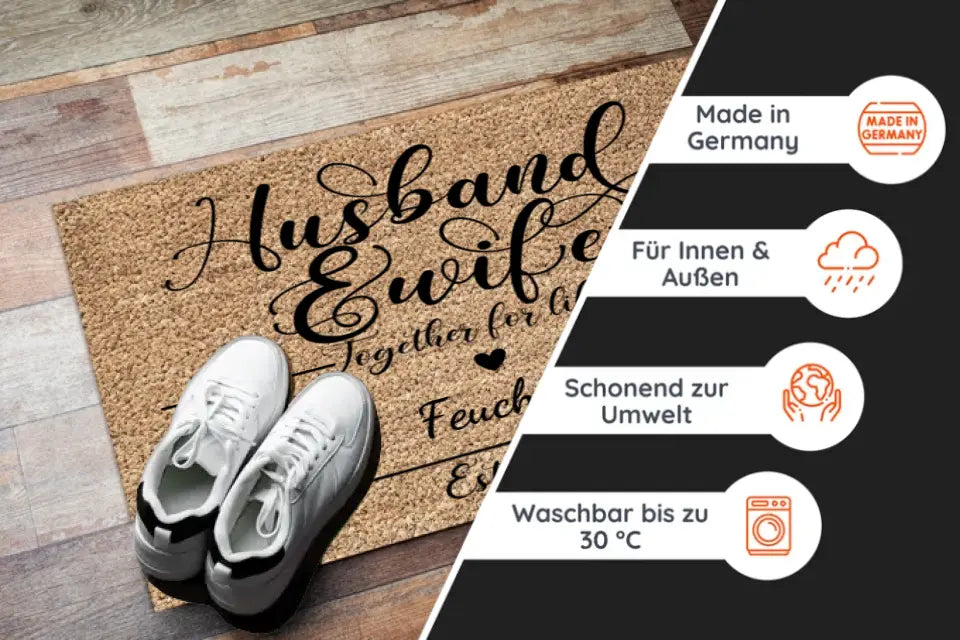 Husband & Wife - Personalisierte Fußmatte zur Hochzeit