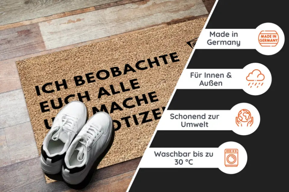 Fußmatte mit Spruch - "Ich beobachte euch alle..."