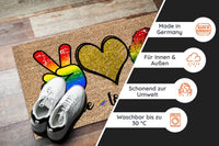 Thumbnail for Peace, Love, Pride - Regenbogen Fußmatte