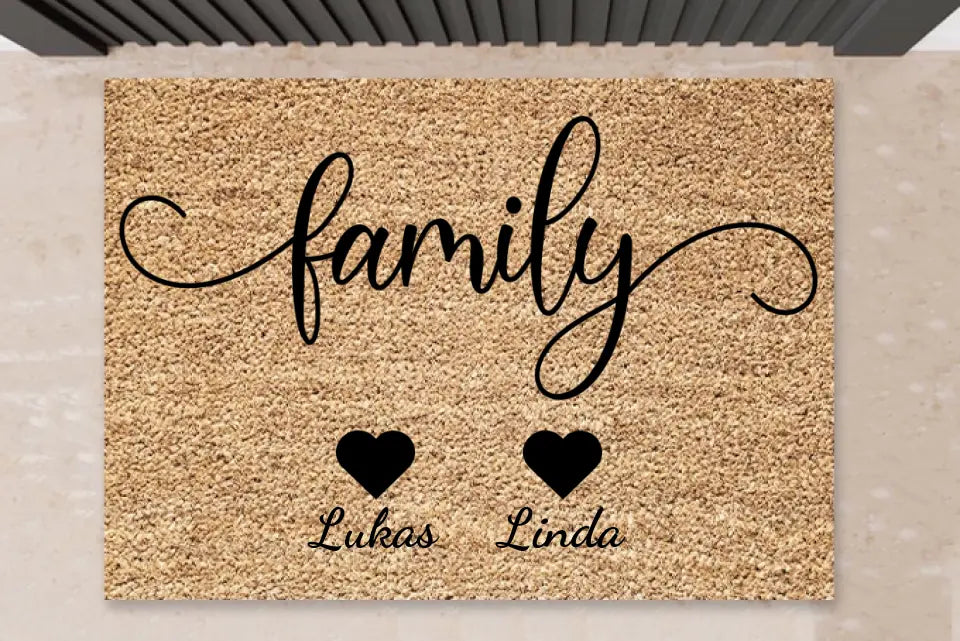 Personalisierte Fußmatte Familie - "Family"