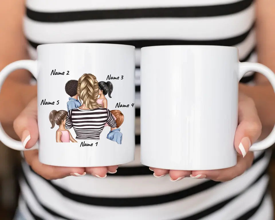 Mama Mit Kindern Personalisierte Tasse (1-4) Kindern