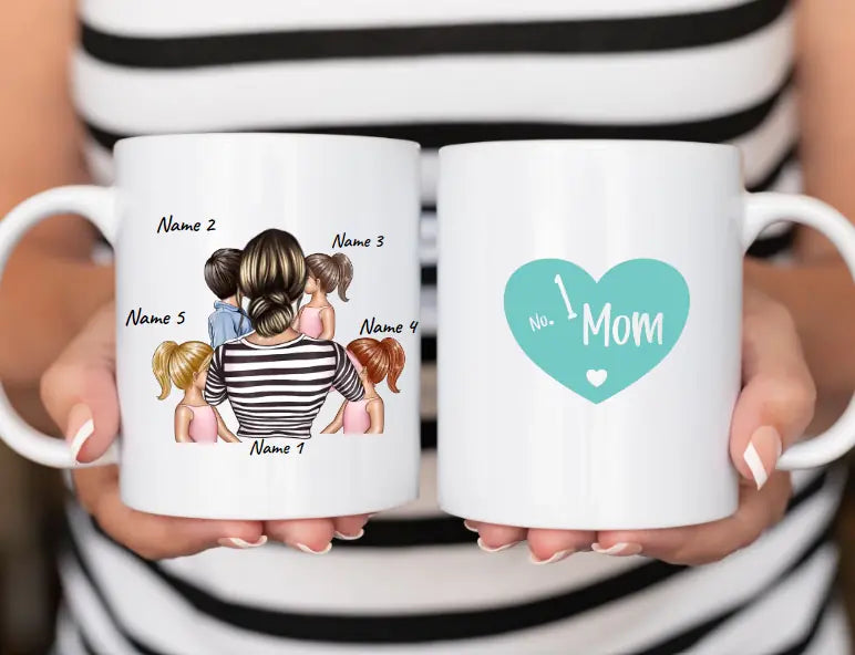 Mama Mit Kindern Personalisierte Tasse (1-4) Kindern