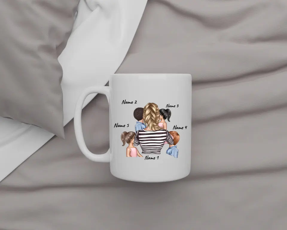 Mama Mit Kindern Personalisierte Tasse (1-4) Kindern