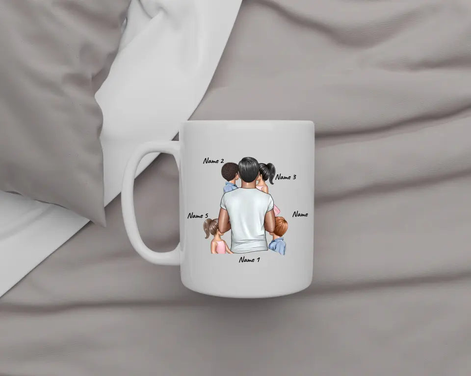Papa Mit Kindern Personalisierte Tasse (1-4) Kindern