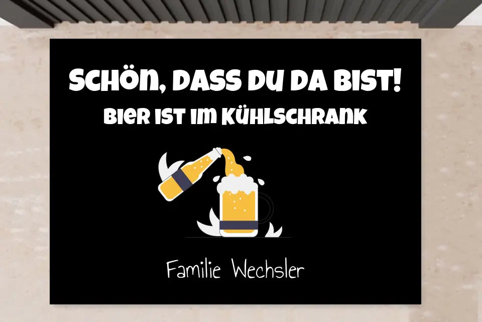 Lustige Fußmatte - Bier im Kühlschrank