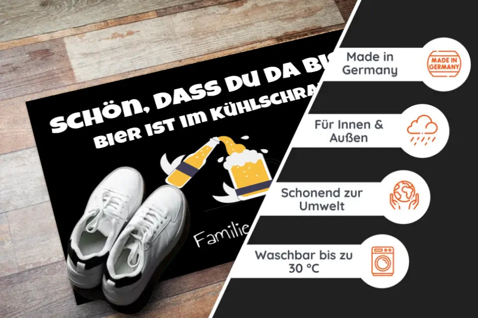 Lustige Fußmatte - Bier im Kühlschrank