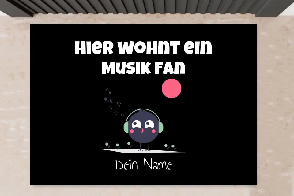 Fußmatte mit Spruch - Hier wohn ein Musik Fan