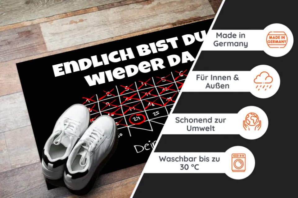 Fußmatte mit Spruch - Endlich wieder da