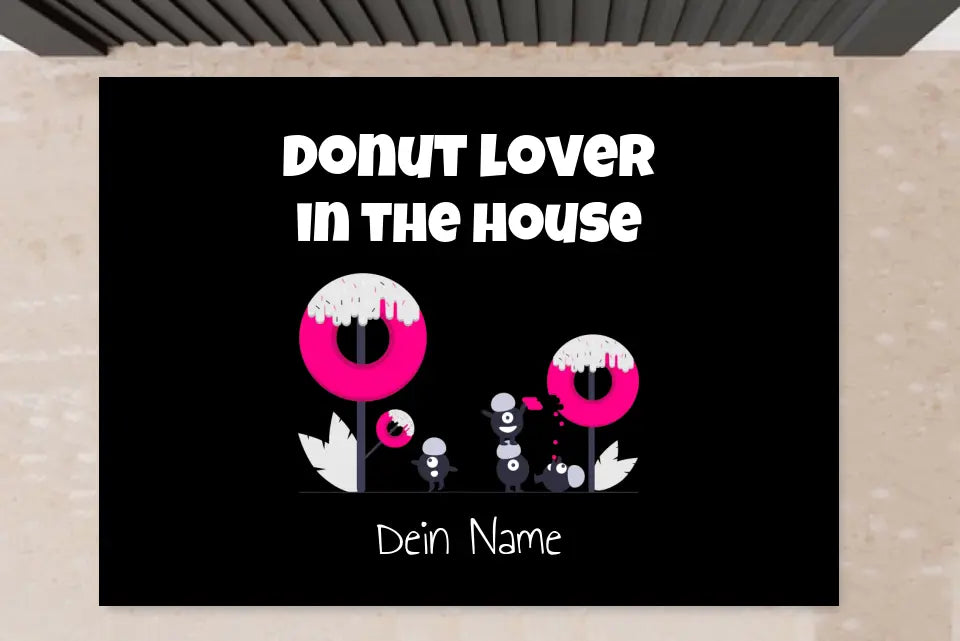 Fußmatte mit Spruch - Donut Lover in the house