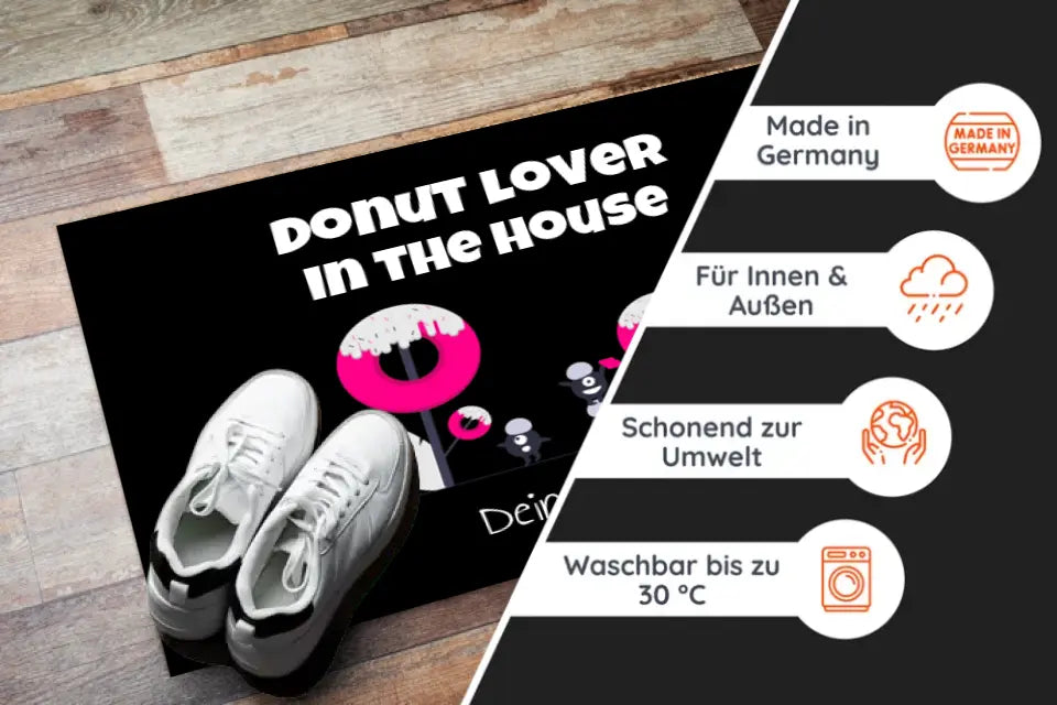 Fußmatte mit Spruch - Donut Lover in the house